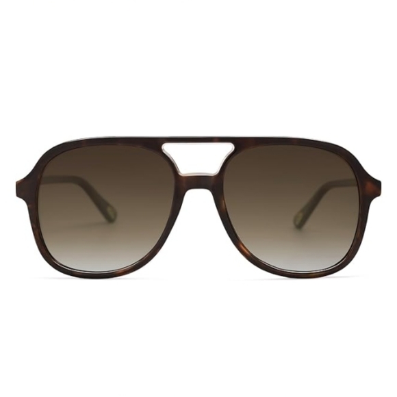 Polarized Aviator Sunglasses Classic 70s Vintage Square Dark Brown